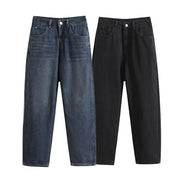 Casual and versatile straight leg denim pants for women
